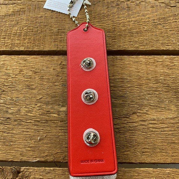Coach Varsity Classic Pin Set on Red Leather Fob - Picture 7 of 14